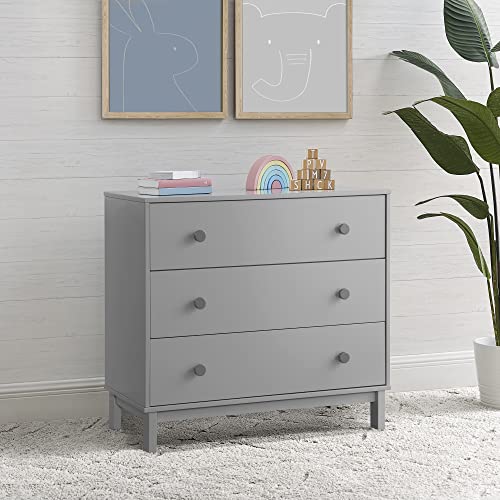 babyGap by Delta Children Charlie 6-in-1 Convertible Crib TrueSleep Crib and Toddler Mattress Legacy 3 Drawer Dresser (Bundle), Grey