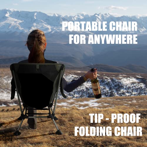 HOMFUL 2 Pack Widened Camping Chair Ultra Light Portable Folding Backpacking Chair with Side Pockets Breathable Mesh Structure Aluminum Frame with Carrying Bag for Outdoors,Camping,Hiking,Beach,Picnic