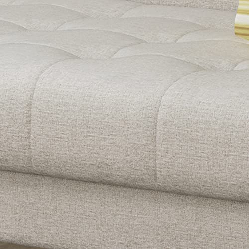 Christopher Knight Home Aidan Mid Century Modern Tufted Fabric Sofa, Beige