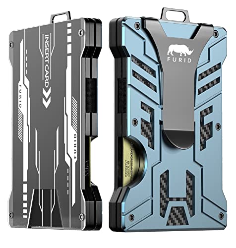 Wallet for Men Slim-Minimalist-Aluminum-Metal-Wallet with 1 Clear Window ID Badge Holder, RFID Blocking Wallet with Money Clip, Credit Card Holder Tactical Wallet