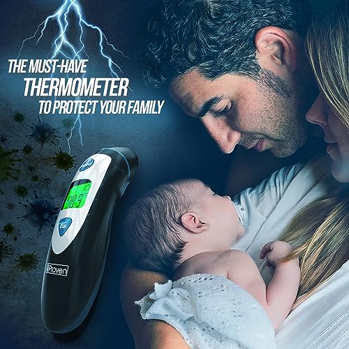 iProven Ear and Forehead Thermometer Dual Mode - 1 Second Accurate Fever Thermometer for Adults, Kids, and Babies - Digital Infrared Technology, Body Temperature Thermometer