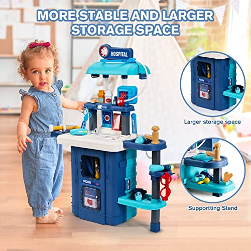 GEIYATOI Kids Toy Doctor Kit, Toddler Medical Set with Stethoscope and Medical Tools Toys for 3 4 5 6 Years Old Boys Girls, Doctor Pretend Play Toy Gifts for Christmas Birthday Party New Year