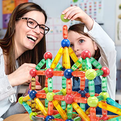 MAGDIY Magnetic Blocks Toddler Sensory Toys for 3+ Year Old Boys & Girls, Magnetic Sticks Building Toys for Kids Age 3-5 4-8, STEM Learning Educational Preschool Montessori Autism Toys, Birthday Gifts