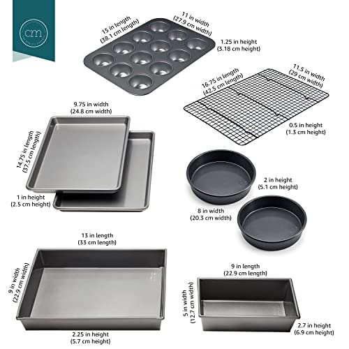 Chicago Metallic Professional Non-Stick 8-Piece Bakeware Set, Silver