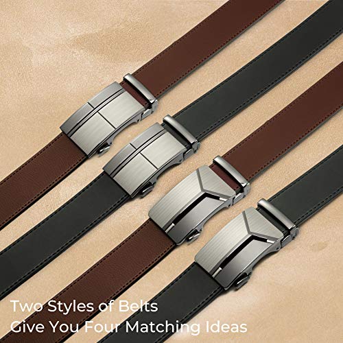 CHAOREN Ratchet Belts for Men 2 Pack - Mens Belt Leather 1 3/8" in Gift Set Box - Meet Almost Any Occasion and Outfit