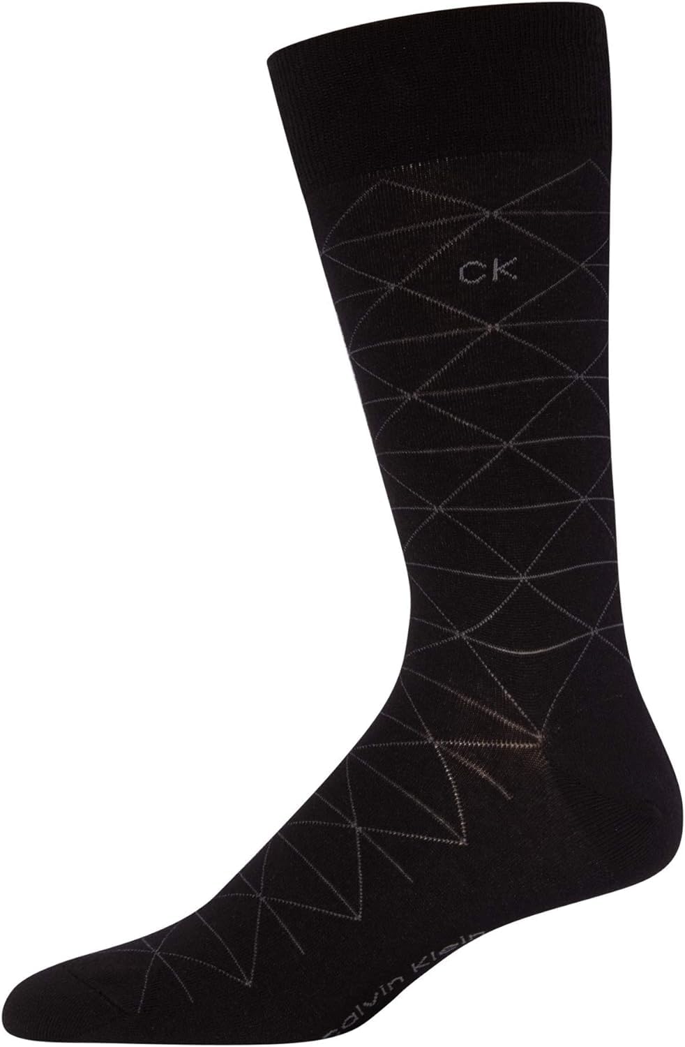 Calvin Klein Men's 6 Pack Mixed Pattern Dress Socks, Size 4-12, Black Assorted