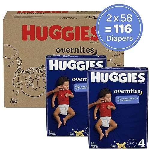 DEAD Huggies Overnites Size 4 Overnight Diapers (22-37 lbs), 116 Ct