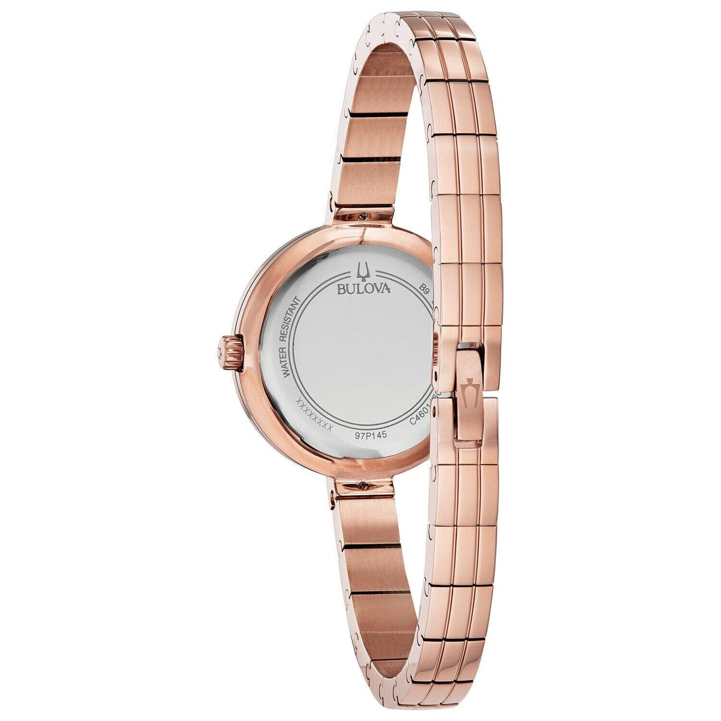 Bulova RhapsodyQuartz Ladies Watch, Stainless Steel Diamond , Rose Gold-Tone (Model: 97P145)