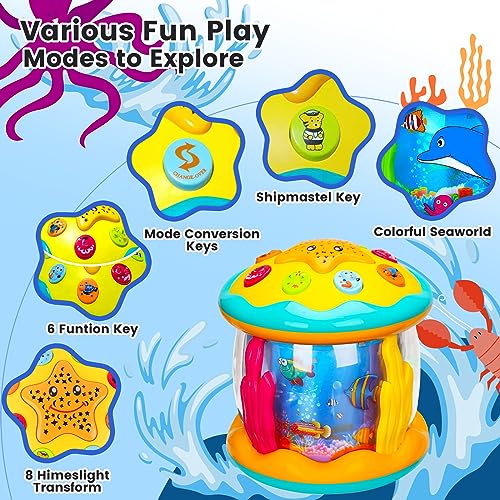 UBEE Baby Toys 6 to 12 Months, Musical Light Infant Toys Baby Crawling Toys 6 Month Old Baby Toys 3-6 Months, Tummy Time Toys for Toddlers 1 2 3 Years Old Boys & Girls Toy