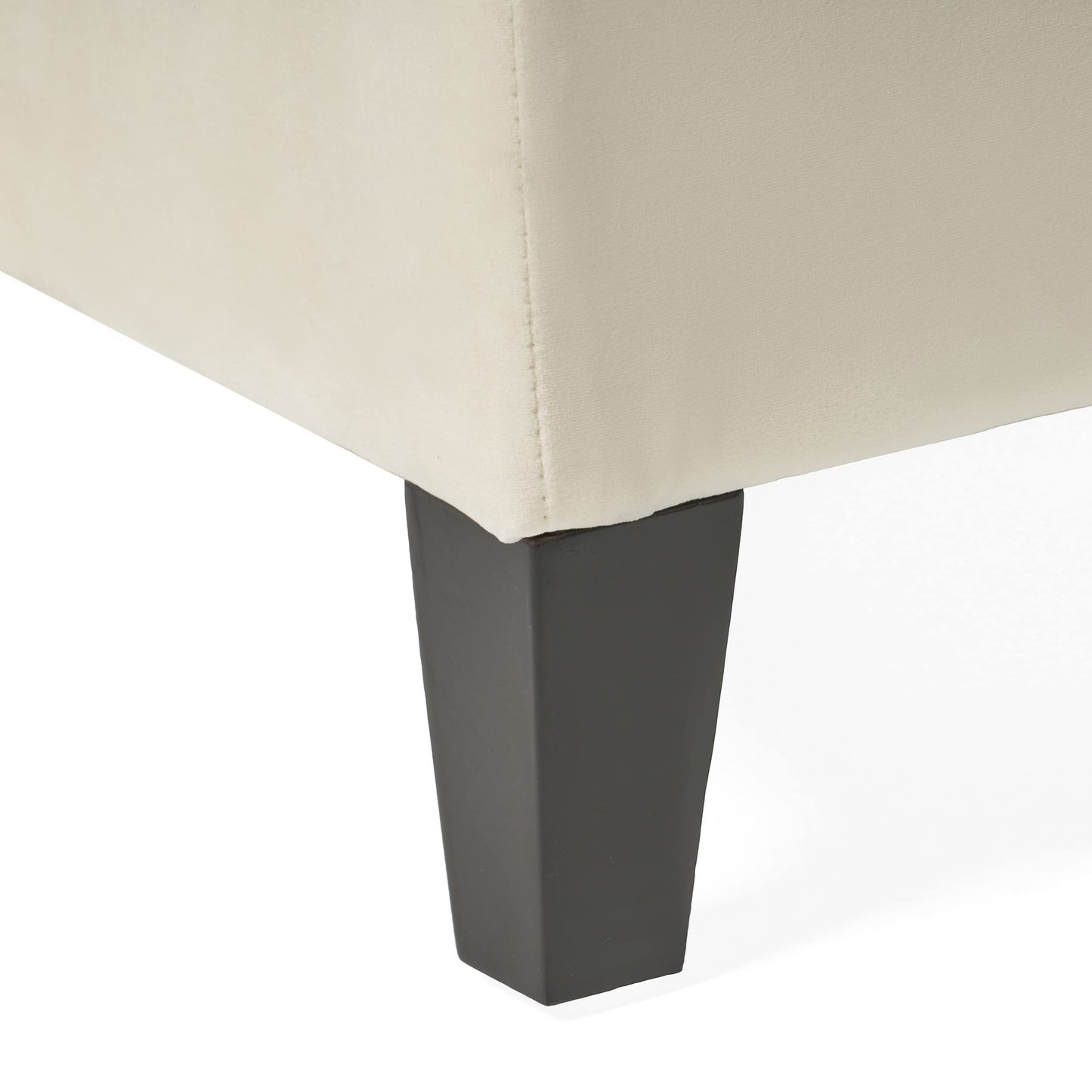 Christopher Knight Home Ottilie Velvet Storage Ottoman, Ivory 17.5”D x 51.0”W x 17.00”H