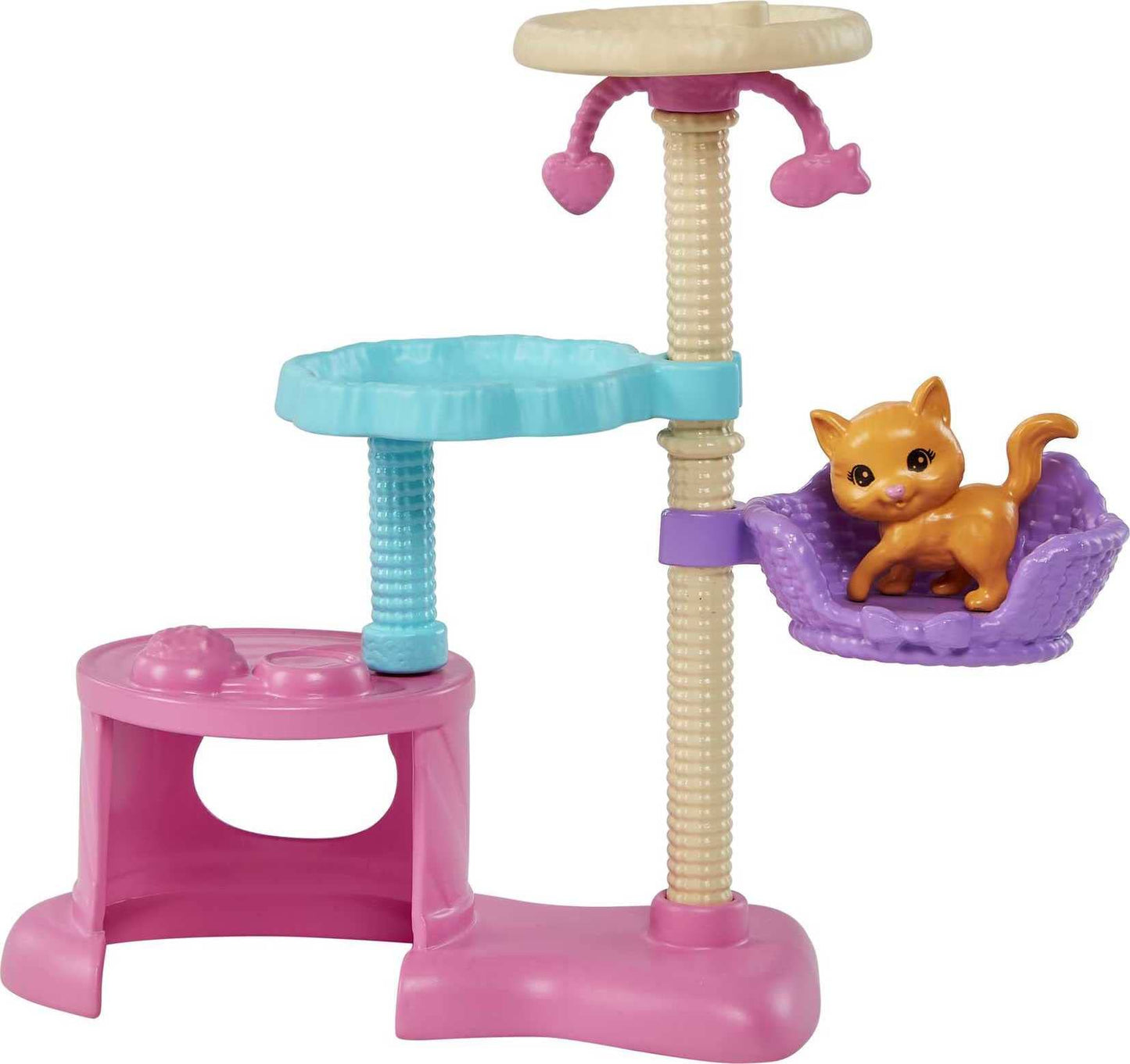Barbie Kitty Condo Doll and Pets, Cat Tree Playset with 5 Kitten Figures & Accessories, Brunette Fashion Doll