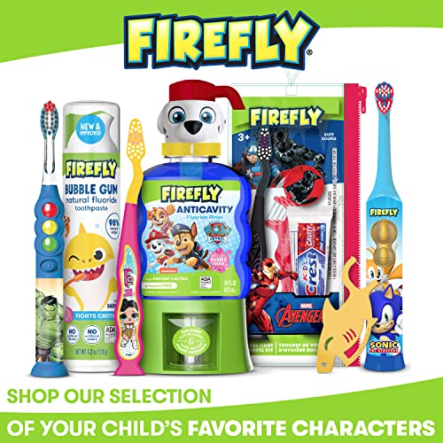 Firefly Light-Up Timer Kids Toothbrush with Suction Cup, Soft - 2 Count (Pack of 1), Assorted