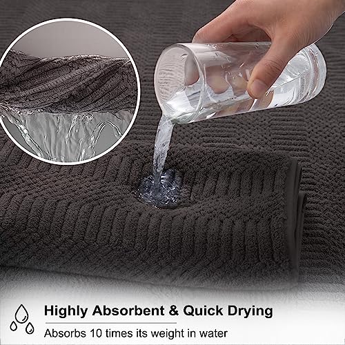 Oliven 4 Piece Brown Washcloth Set 13"x13" Soft Highly Absorbent Quick Dry Bathroom Towels Microfiber Plush Towels Set Woven Towels for Kitchen Hotel Spa Gym
