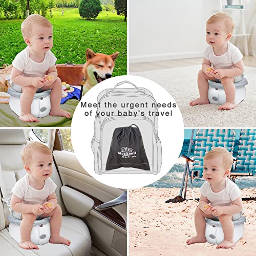 BlueSnail Travel Potty for Toddlers, Portable Car Potty with Storage Bag (White)