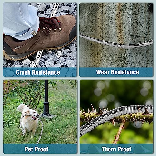 Garden Hose 100 ft Metal - Stainless Steel Water Hose Flexible Garden Hose Lighweight Metal Hose No Kink Water Pipe