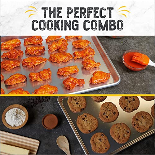 Checkered Chef Quarter Sheet Pan for Baking - Cookie Sheets for Oven - Non-stick, Easy Clean Aluminum Bakeware (4 Pack)