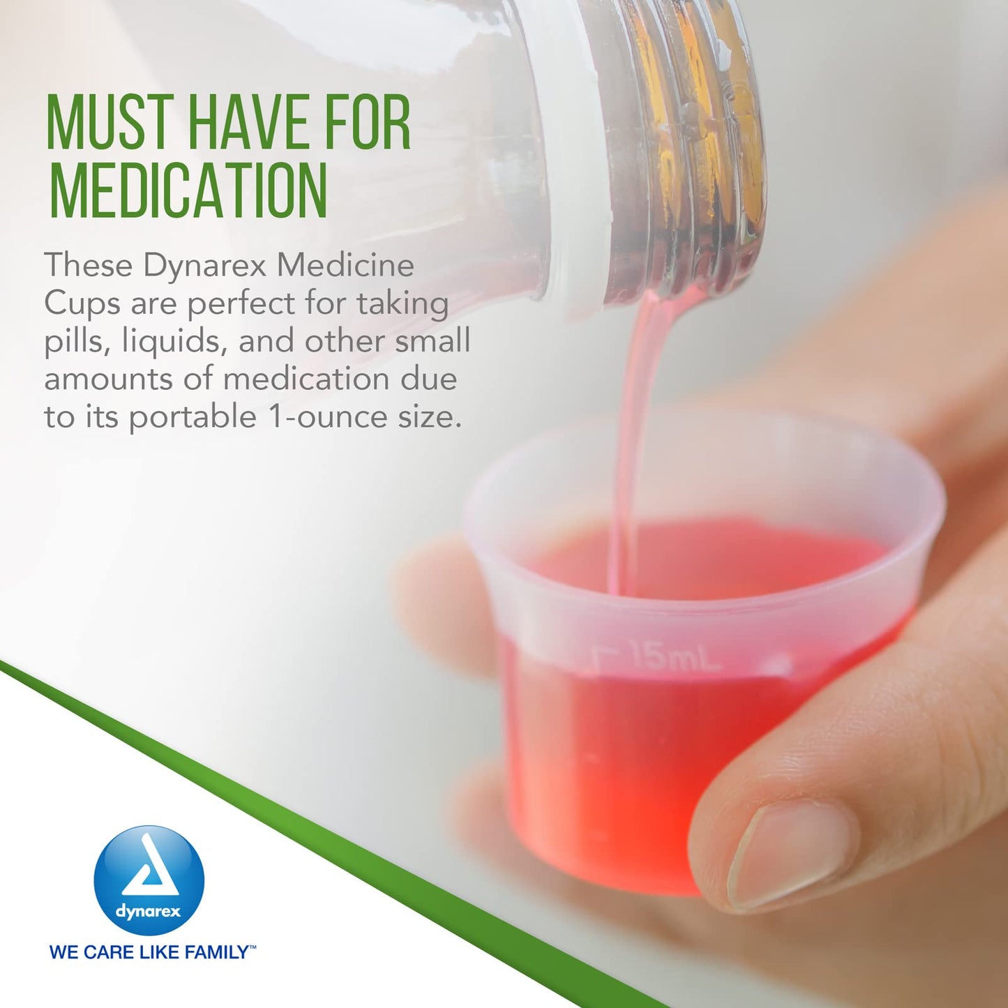 Dynarex 4258 Medicine Cup, 1 oz., Easy-to-Read CC and ML Graduation, Pack of 100