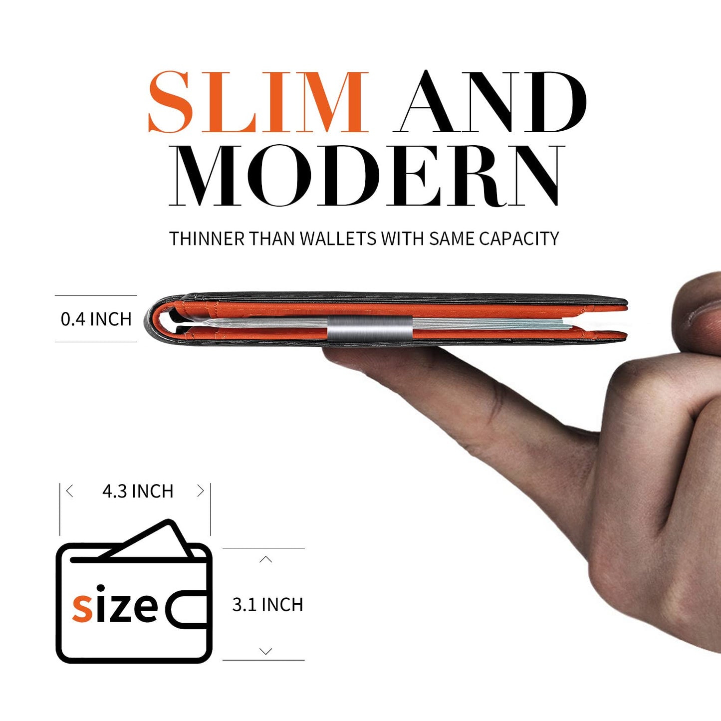 Zitahli Slim Wallet for Men-Leather Money Clip Mens Wallets-RFID Blocking Front Pocket Bifold Wallet-Minimalist Credit Card Holder with Gift Box