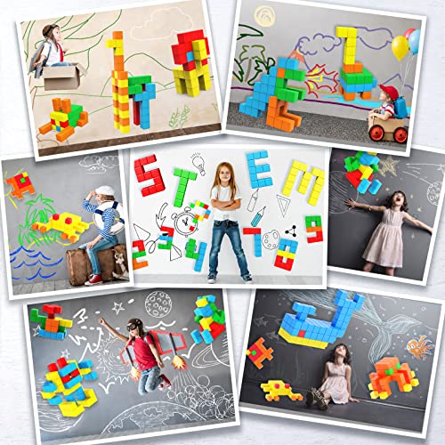 Large Magnetic Blocks for Toddler Toys, STEM Preschool Learning Sensory Montessori Outdoor Travel Building Toys Gifts for 3 4 5 6 Year Old Kids Boys Girls