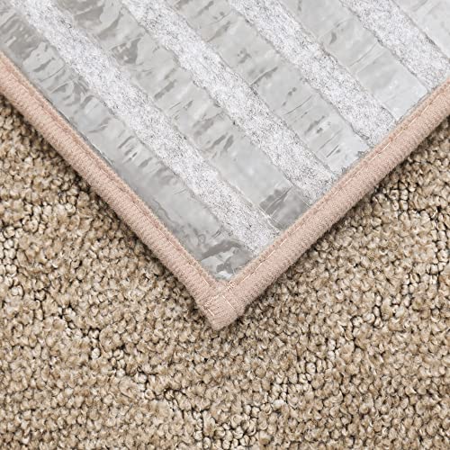 COSY HOMEER Edging Stair Treads Non-Slip Carpet Mat 28inX9in Indoor Stair Runners for Wooden Steps, Edging Stair Rugs for Kids and Dogs, 100% Polyester TPE Backing 15pcs,Navy