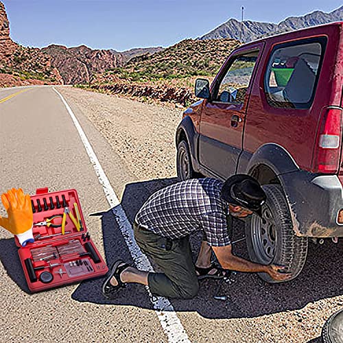 AUTOWN Flat Tire Repair Kits, 74 Pcs Universal Tire Plug Kit Heavy Duty Flat Tire Puncture Repair Kit for Cars, Trucks, Motorcycles, ATV,RV, Jeep, Tractor, Trailer