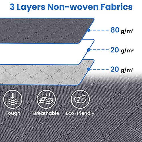 Fab totes 4-Pack Clothes Storage, Foldable Blanket Storage Bags, Storage Containers for Organizing Bedroom, Closet, Clothing, Comforter, Organization and Storage with Lids and Handle, Grey
