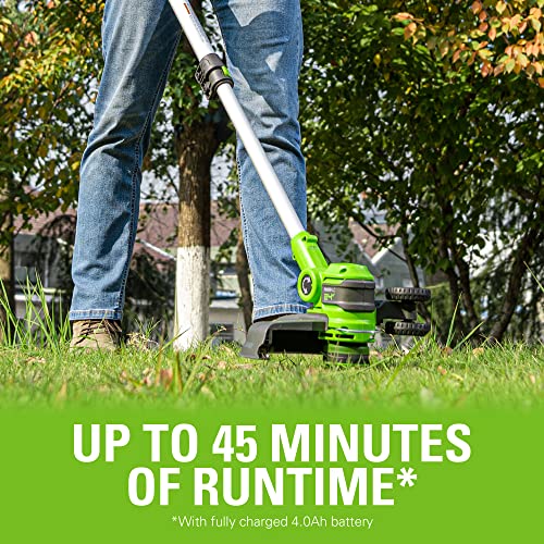 Greenworks 24V 12-Inch Cordless String Trimmer/Edger (Gen 2), 2.0Ah USB Battery and Charger Included