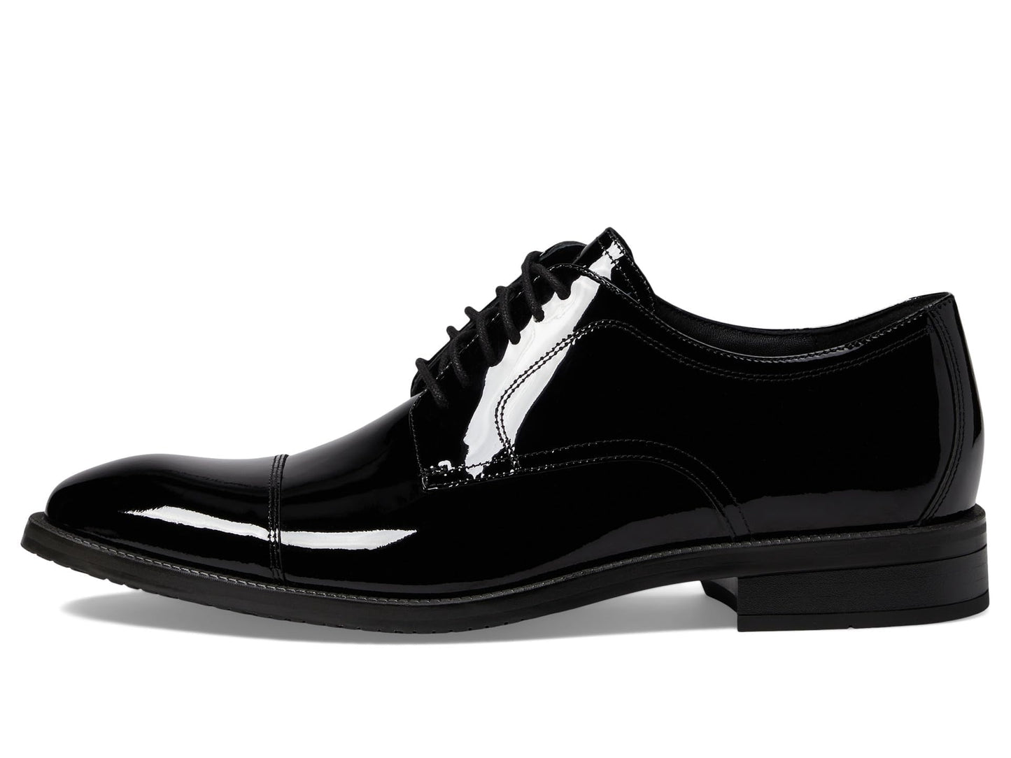 Cole Haan Men's Modern Essentials Cap Oxford, Black Patent/Black, 9.5