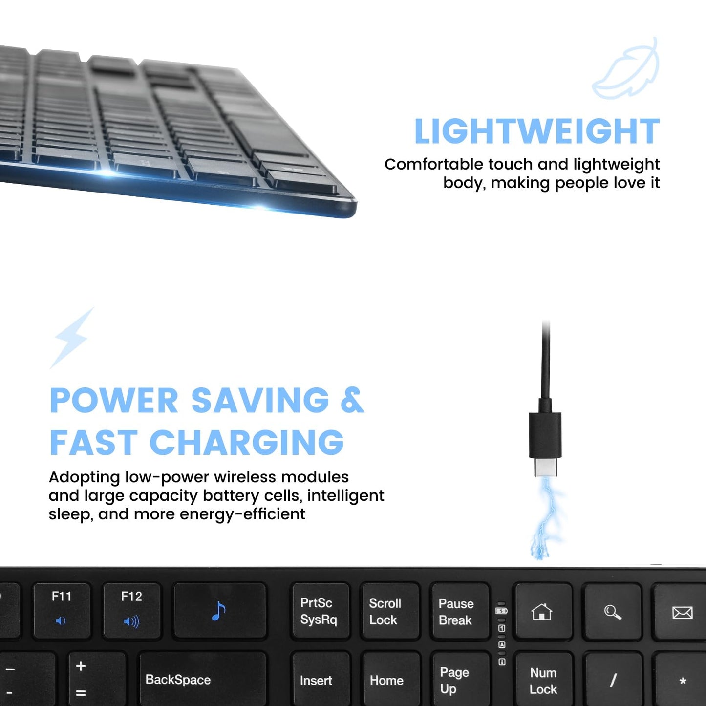 UPDATE: DEAD!!! TIETI Wireless Keyboard and Mouse Combo, KM01R 2.4G Wireless Rechargeable Keyboard, 4 DPI Adjustable Cordless USB Keyboard and Mouse Set for Computer,Laptop,Windows,Mac (Black)