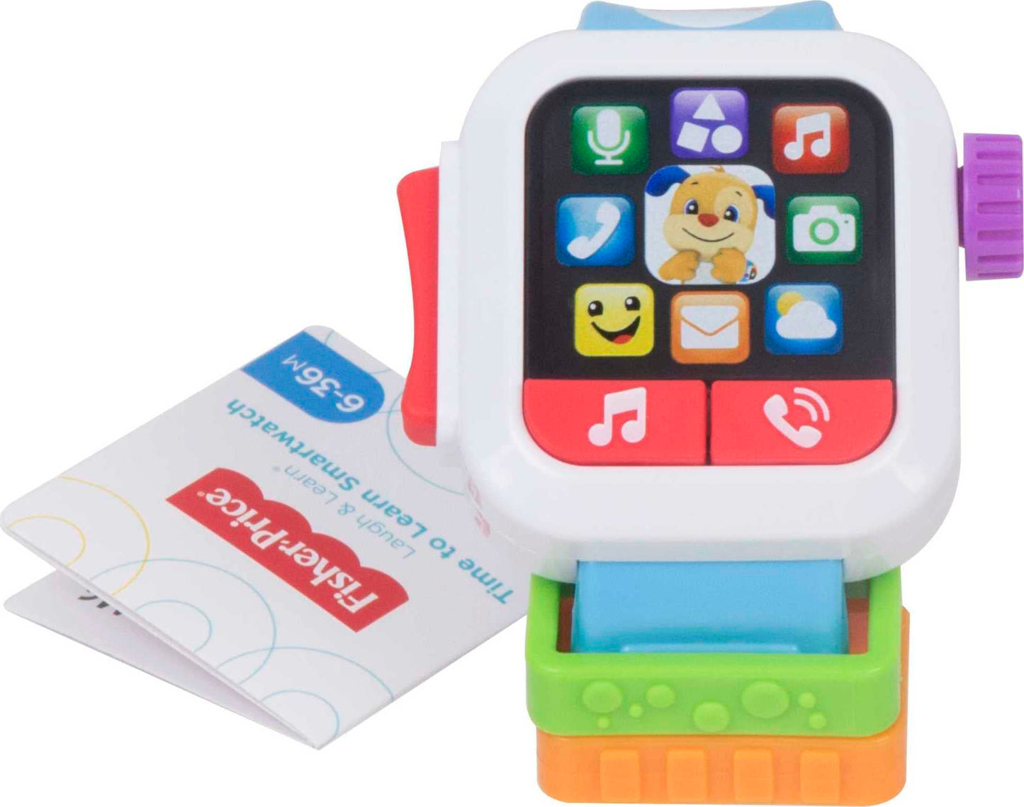 Fisher-Price Laugh & Learn Baby to Toddler Toy Time to Learn Smartwatch with Lights & Music for Pretend Play Ages 6+ Months