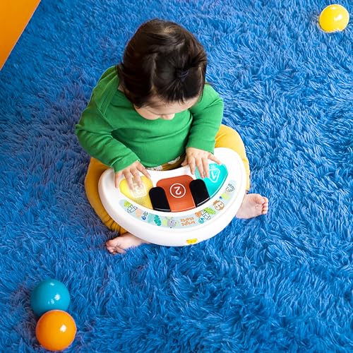 Bright Starts Tiny Trek 2-in-1 Baby Activity Walker with -Toy Station, Adjustable Height and Easy-Fold Frame, Jungle Vines Age 6 Months+