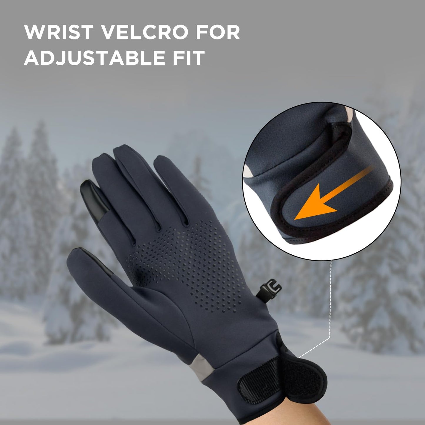 LIFECT Winter Gloves, Gloves for Cold Weather, Warm Gloves for Men Women, Touch Screen Anti-Slip Gloves for Running Driving Cycling Fishing
