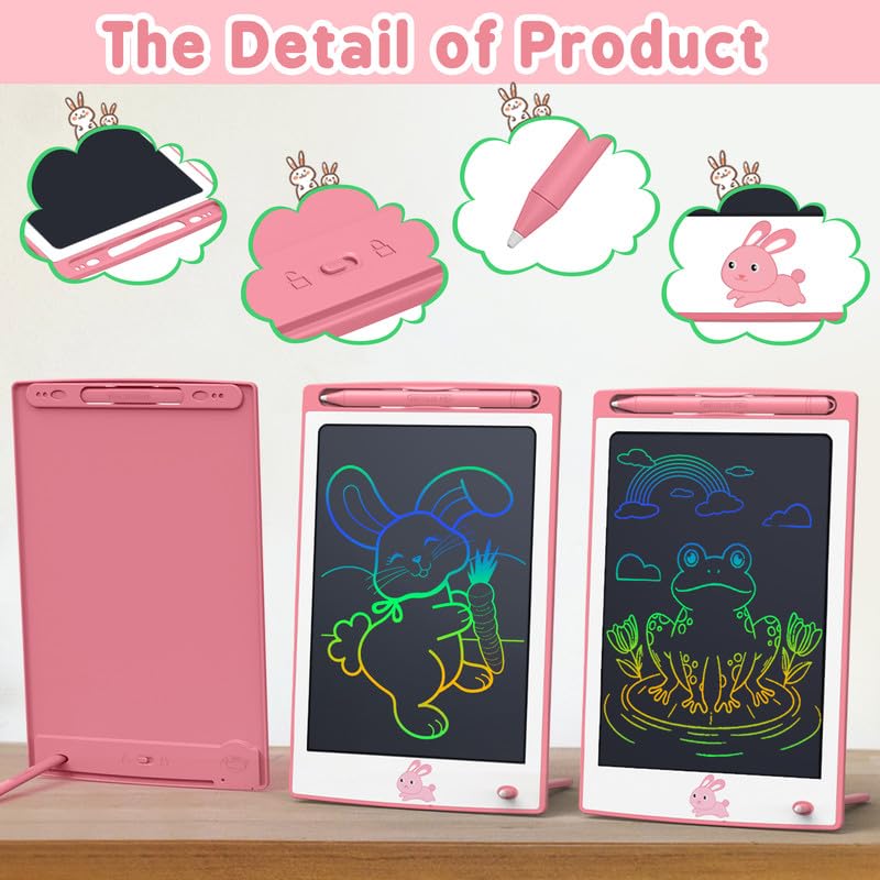 BAVEEL 3 Pcs in 1 Pack LCD Writing Tablets for Kids, Toddler Toys Gifts for Age 2 3 4 5 6 Girls Boys Birthday Christmas. 8.5 Inch Doodle Pad Drawing Tablet for Class & Travel & Home. Pink/Pink/Pink