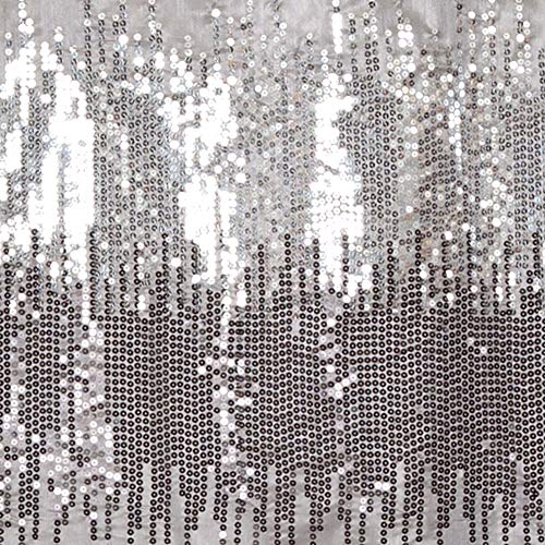 Lush Decor Night Sky Shower Curtain Sequin Fabric Shimmery Color Block Design for Bathroom, 72" x 72", Black & Gray
