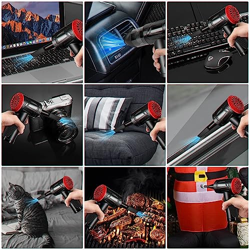 Cudmor 2 in 1 Cordless Electric Air Duster and Vacuum - Powerful 100000RPM, No Canned Air Needed, Reusable Alternative, Ideal for Computer, PC, Keyboard 8000mAh Battery