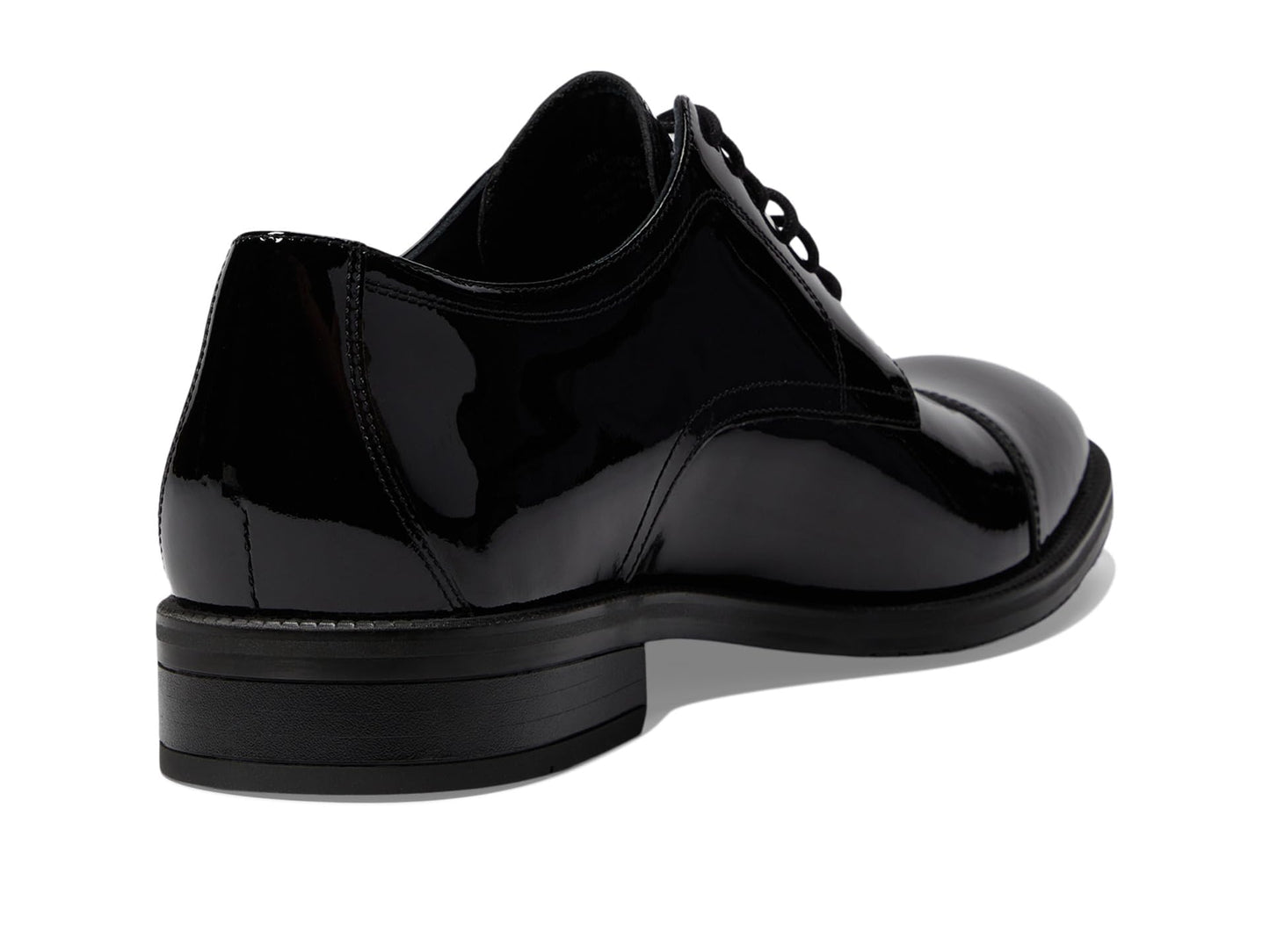 Cole Haan Men's Modern Essentials Cap Oxford, Black Patent/Black, 9.5