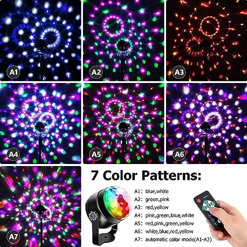 Litake Party Lights Disco Dance Ball Lights LED Club Lights, 7 Patterns Sound Activated with Remote Control Dj Ball Lights Stage Light for Halloween Xmas Party Dance Club Karaoke Home Wedding 2 Pack