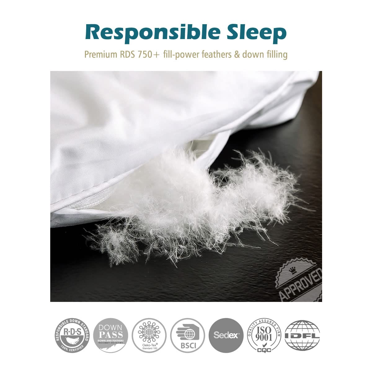 Lightweight Feather Down Comforter Twin Size, Cooling All Seasons Duvet Insert for Warm Weather/Hot Sleepers, 100% Egyptian Cotton, 750 Fill Power Thin Feathers Down Blend Comforter, Ivory, 68x90