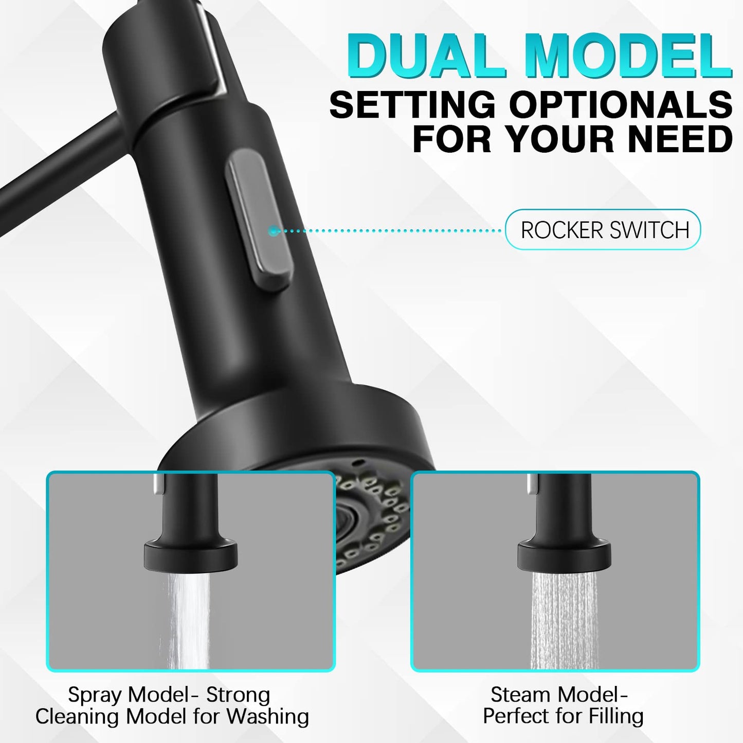 Stylish Kitchen Faucets with Pull Down Sprayer, Food Grade Material 304 Stainless Steel Single Handle Spring Kitchen Sink Faucet for Home,Commercial,rv Kitchen - Matte Black