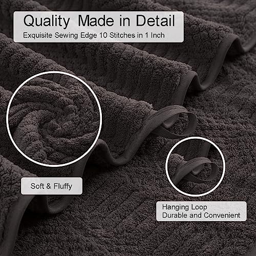 Oliven 4 Piece Brown Washcloth Set 13"x13" Soft Highly Absorbent Quick Dry Bathroom Towels Microfiber Plush Towels Set Woven Towels for Kitchen Hotel Spa Gym