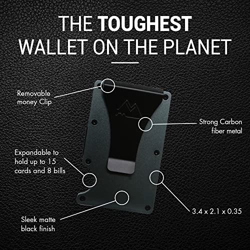 Mountain Voyage Minimalist Wallet for Men - Slim RFID Wallet I Matte Grey Credit Card Holder with Money Clip, Quality Aluminum & Rustproof Metal Finishes, Easily Removable Money & Cards, Mens Wallets