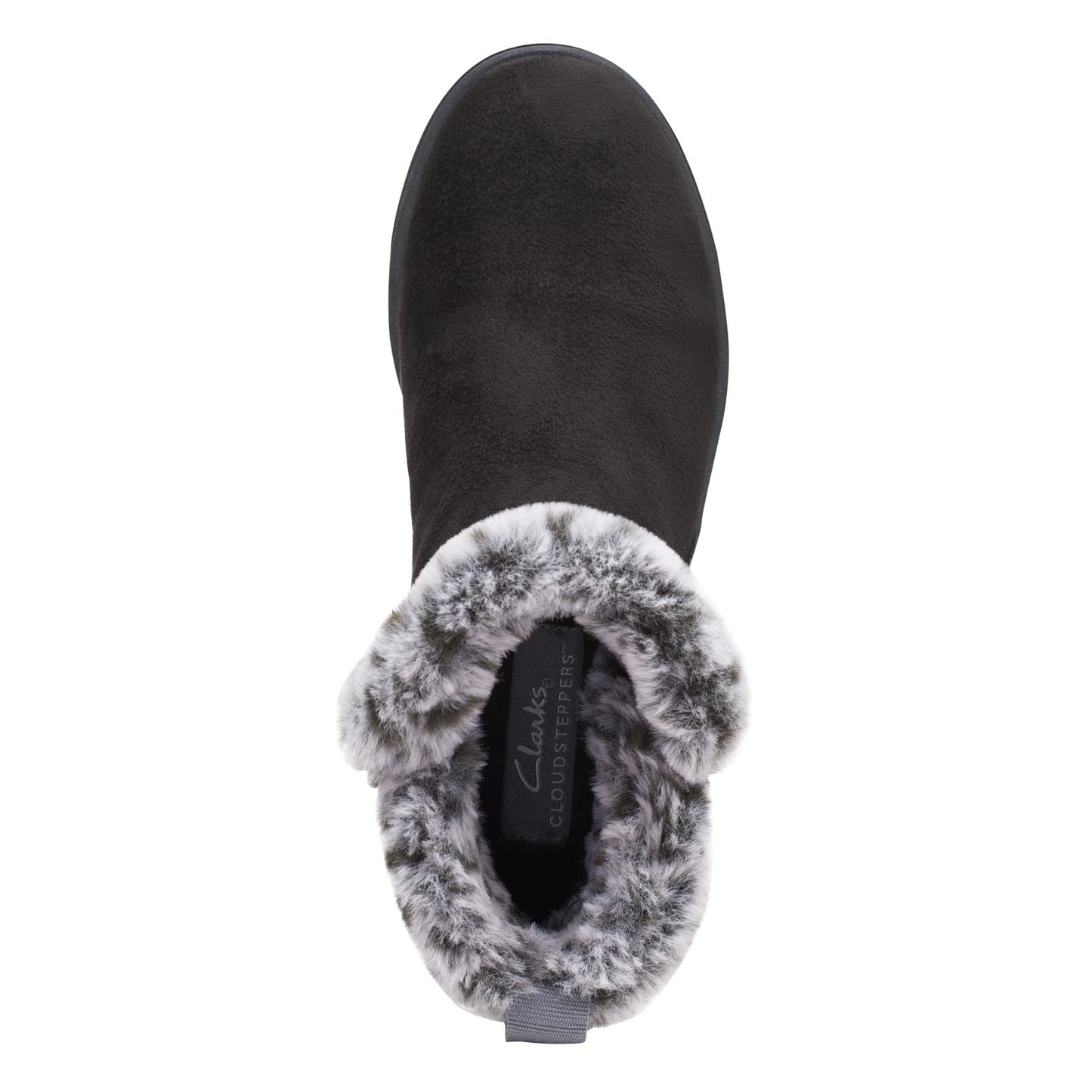 Clarks Women's Breeze Fur Ankle Boot, Black Textile, 9