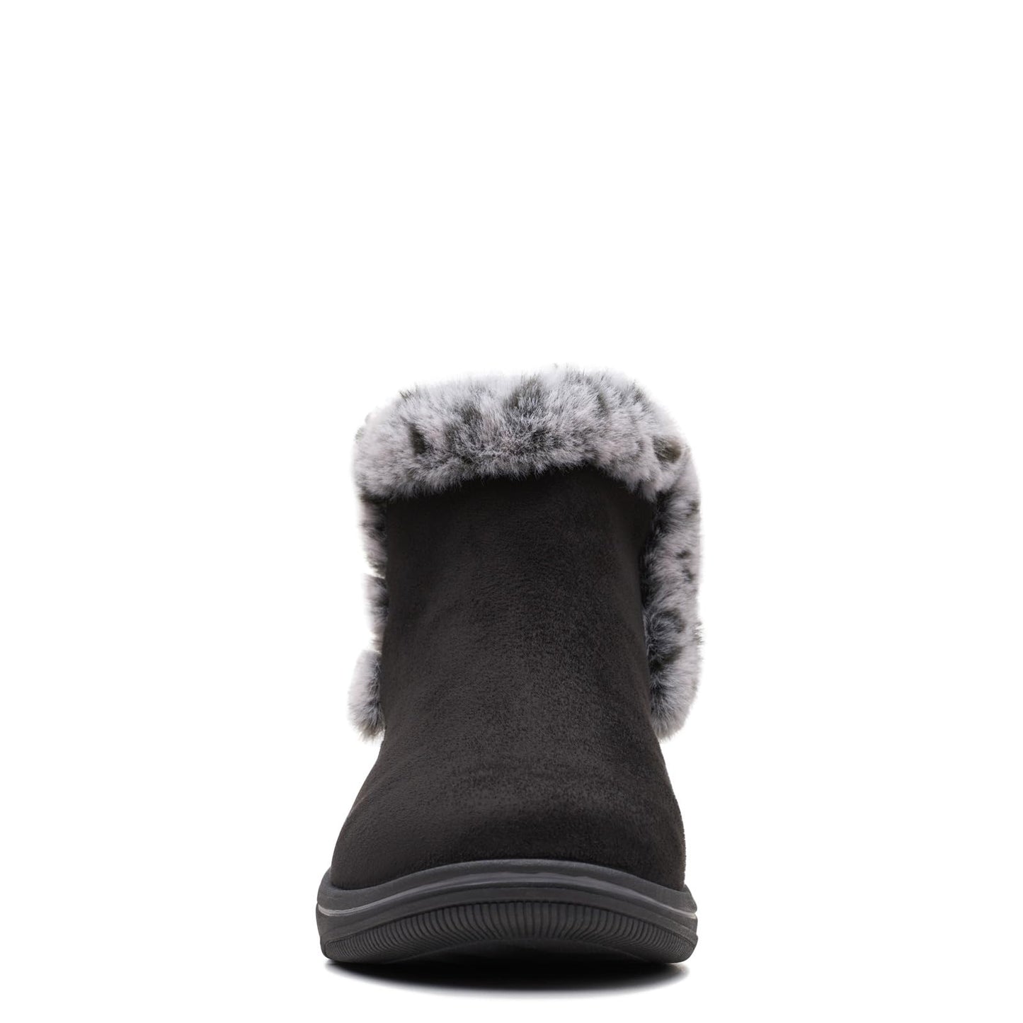 Clarks Women's Breeze Fur Ankle Boot, Black Textile, 9