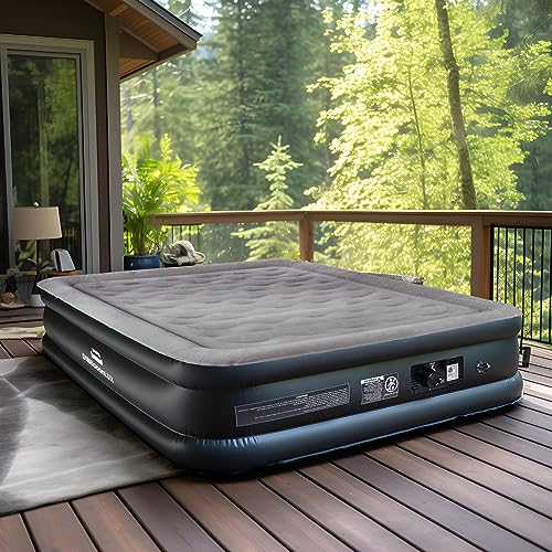 DINBooonLUX Twin Air Mattress with Built in Pump - 18-Inch Raiesd Height for Optimal Support,Durable Luxury Air Bed with Carry Bag,Double Height Blow Up Airbed for Home,Guests&Camping