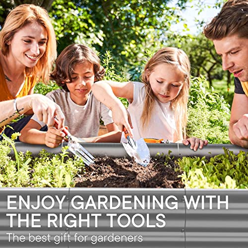 Crirax Raised Garden Beds Outdoor 8×4×1 Ft DIY Galvanized for Vegetables 12-in-1 Modular Metal Bed Kit Gardening Planters Silver