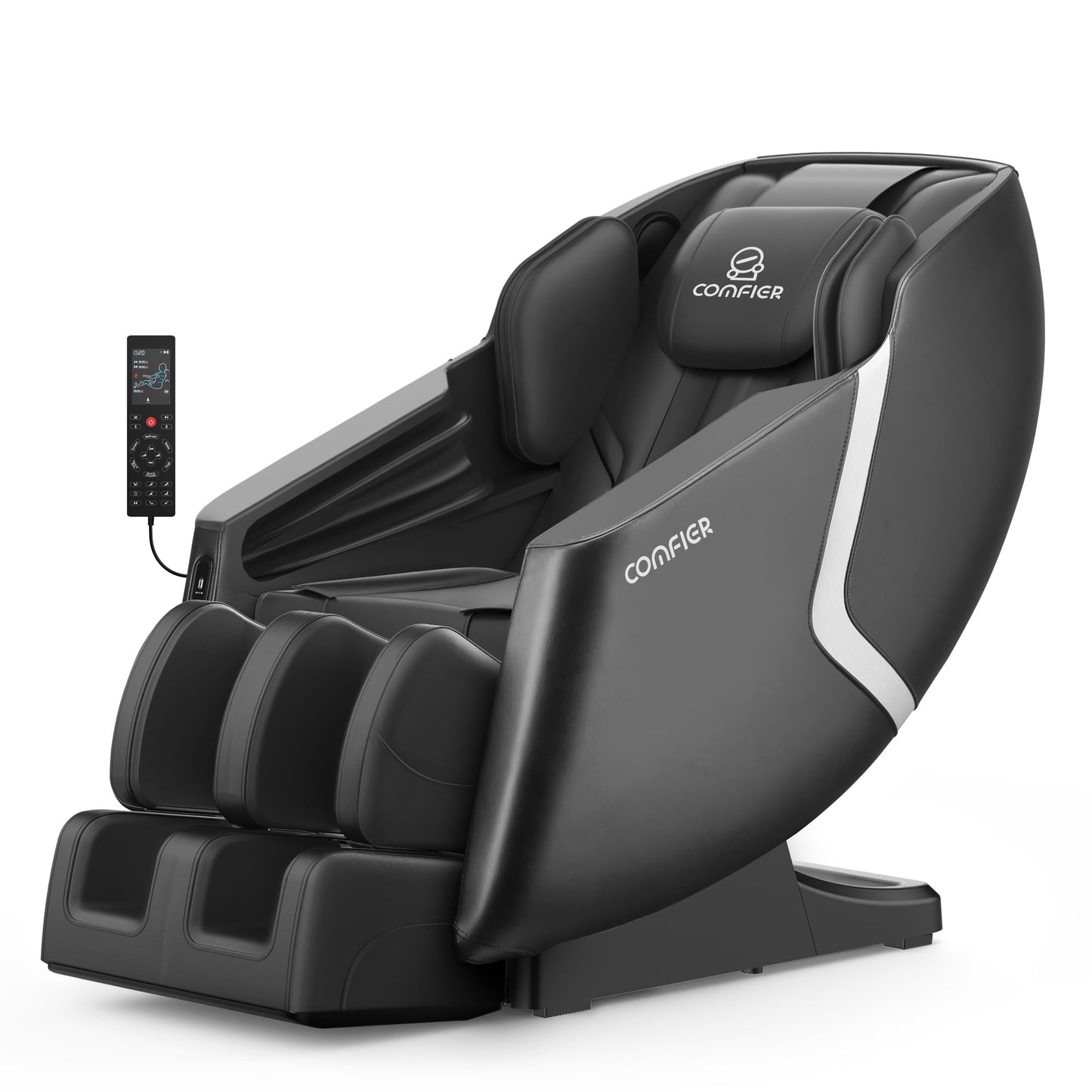 COMFIER Full Body Massage Chair,Massage Recliner Chair, Zero Gravity,Shiatsu Deep Kneading, 6 Auto Program,Air Compression,Heat,Bluetooth Speaker,Rolling,Chair Massager, Black