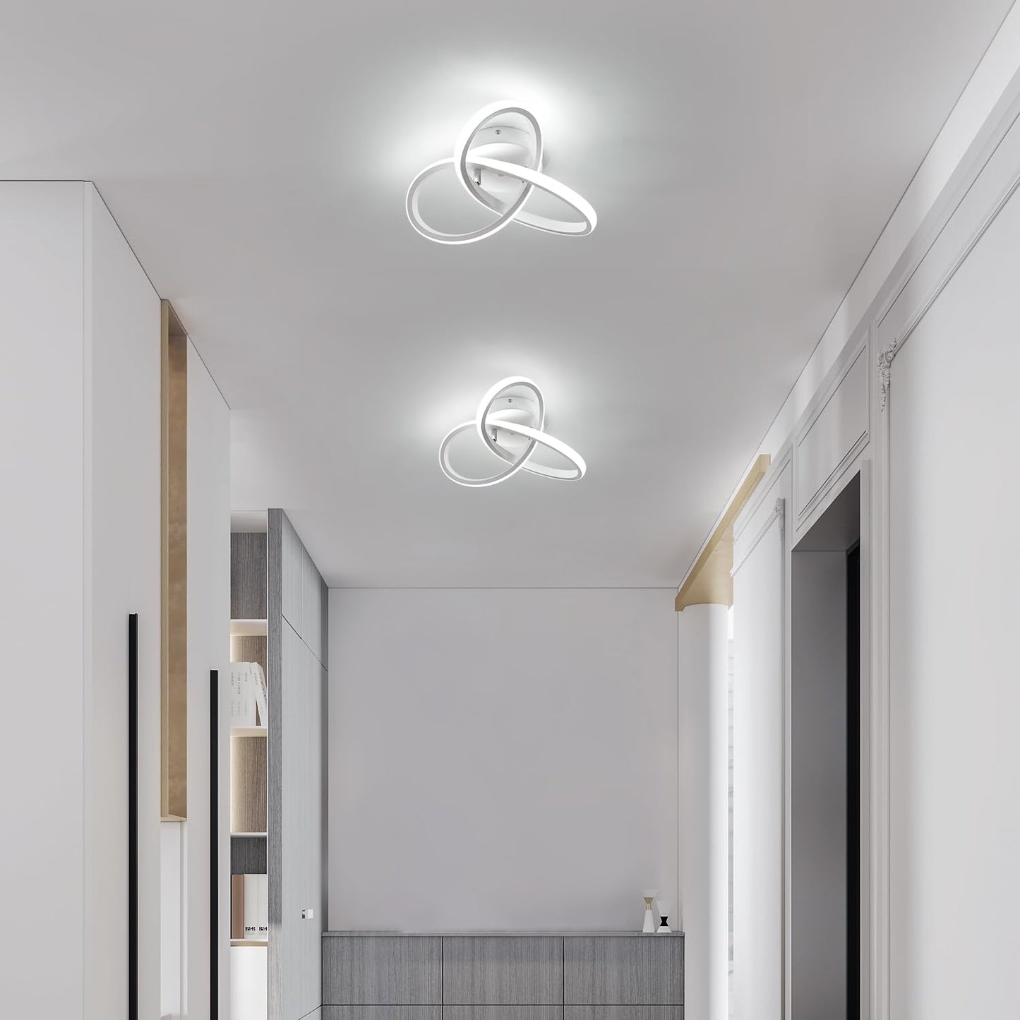 DELIPOP LED Ceiling Light, 6500K Cool White Modern LED Ceiling Light, Small Hallway Light, Simple Ceiling Fixture for Bedroom, Corridor, Kitchen, Dining Room