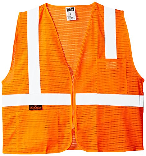 Radians SV2ZOMM Polyester Mesh Economy Class 2 High Visibility Vest with Zipper Closure, Medium, Orange