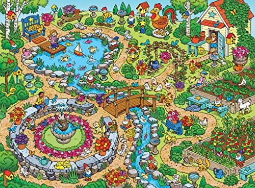 Masterpieces 100 Piece Family Jigsaw Puzzle for Kids - 101 Things to Spot in The Garden - 14"x19"
