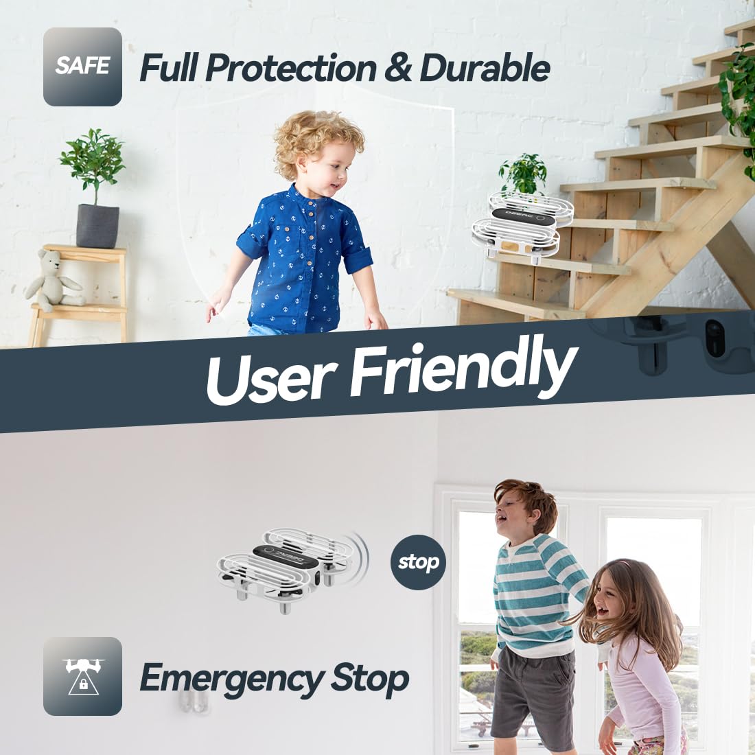 DEERC D11 Drone for Kids, Kids Drone with Circle Fly, 3D Flips, 3 Speeds, and 2 Rechargeable Batteries for 16 mins, Gifts Toys for Boys and Girls